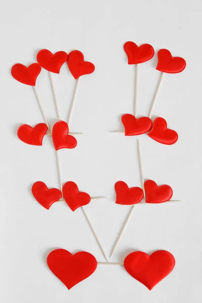 Family tree of hearts on a white background. Congratulations on Valentine\'s Day. Family values.