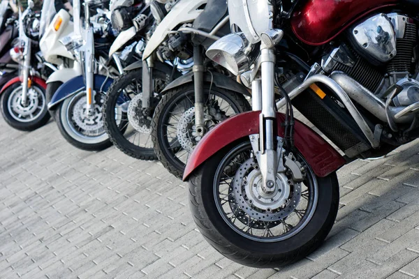 Motorcycle parking in the city. The problem of finding a parking Royalty Free Stock Images