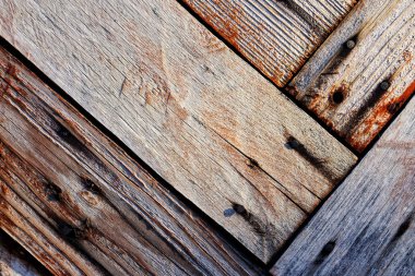 Retro boyalı tahta, çivi ile bağlanır. Doo parçası