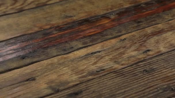 Real old wood texture, vintage dark background. Camera moves from left to right. — Stock Footage Real old wood texture, vintage dark background. Camera moves from left to right. Stock Video