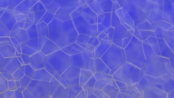 Rotation of the natural, blue unusual structure of bubbles. Close-up. — Stock Video