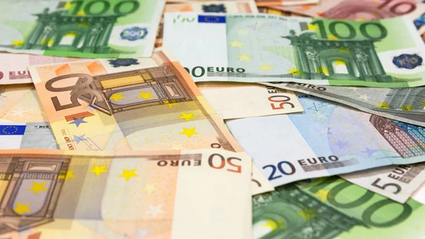 Esperienza Finanziaria Mucchio Euro Contesto Delle Banconote Cartacee Contesto Con — Foto Stock