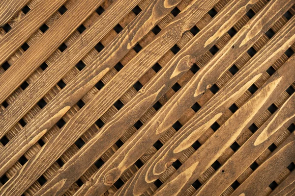 Tekstura Drewnianej Kraty Naturalna Drewniana Przekątna Kraty Zbliżenie Widok Góry — Zdjęcie stockowe