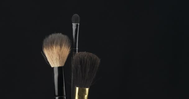 Rotazione di una serie di spazzole cosmetiche. — Video Stock