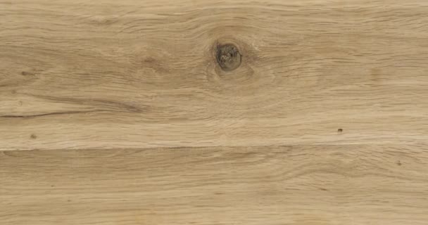 Zoom eikenhout textuur. Close-up van een eikenhouten plank. Natuurlijke textuur van eik — Stockvideo