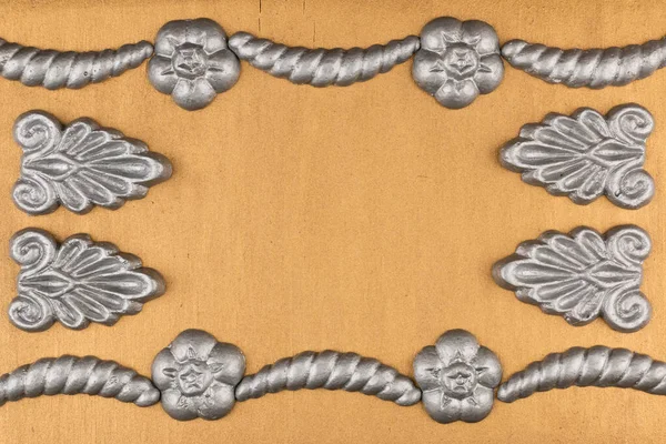 Πλαίσιο Πολυτελείας Από Ασημί Σοβά Από Στόκο Χρυσή Επιφάνεια Θέση — Φωτογραφία Αρχείου