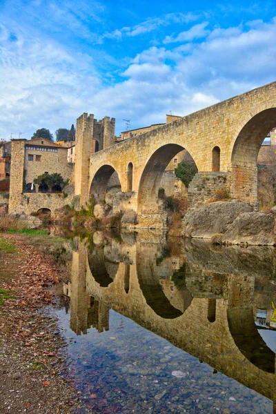 Castillo Besalu Cataluña España — Foto de Stock