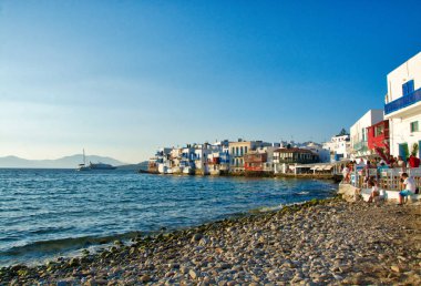 view od Mikonos town, Yunanistan