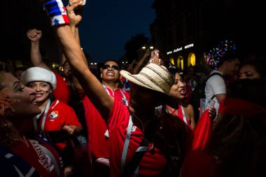 Nizhny Novgorod, Rusya Federasyonu-Haziran 2018: futbol taraftarları Nijniy Novgorod için Dünya Kupası için geldim..