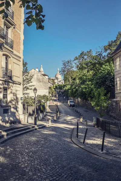 Paříž Francie Května 2018 Zobrazit Starých Ulice Čtvrti Montmartre Paříži — Stock fotografie