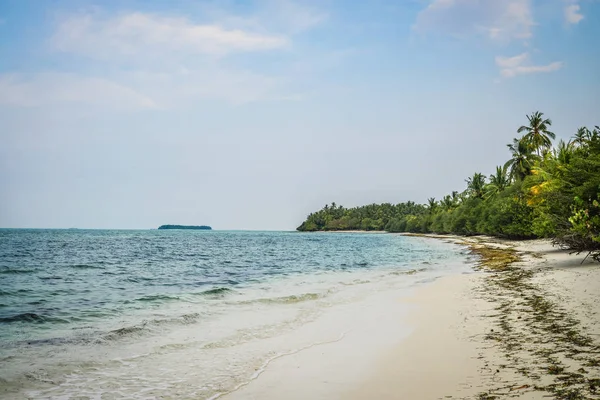 Fehendhoo Island Maldivler Güneşli Gün Cennet Plaj — Stok fotoğraf