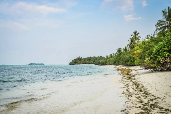 Fehendhoo Island Maldivler Güneşli Gün Cennet Plaj — Stok fotoğraf