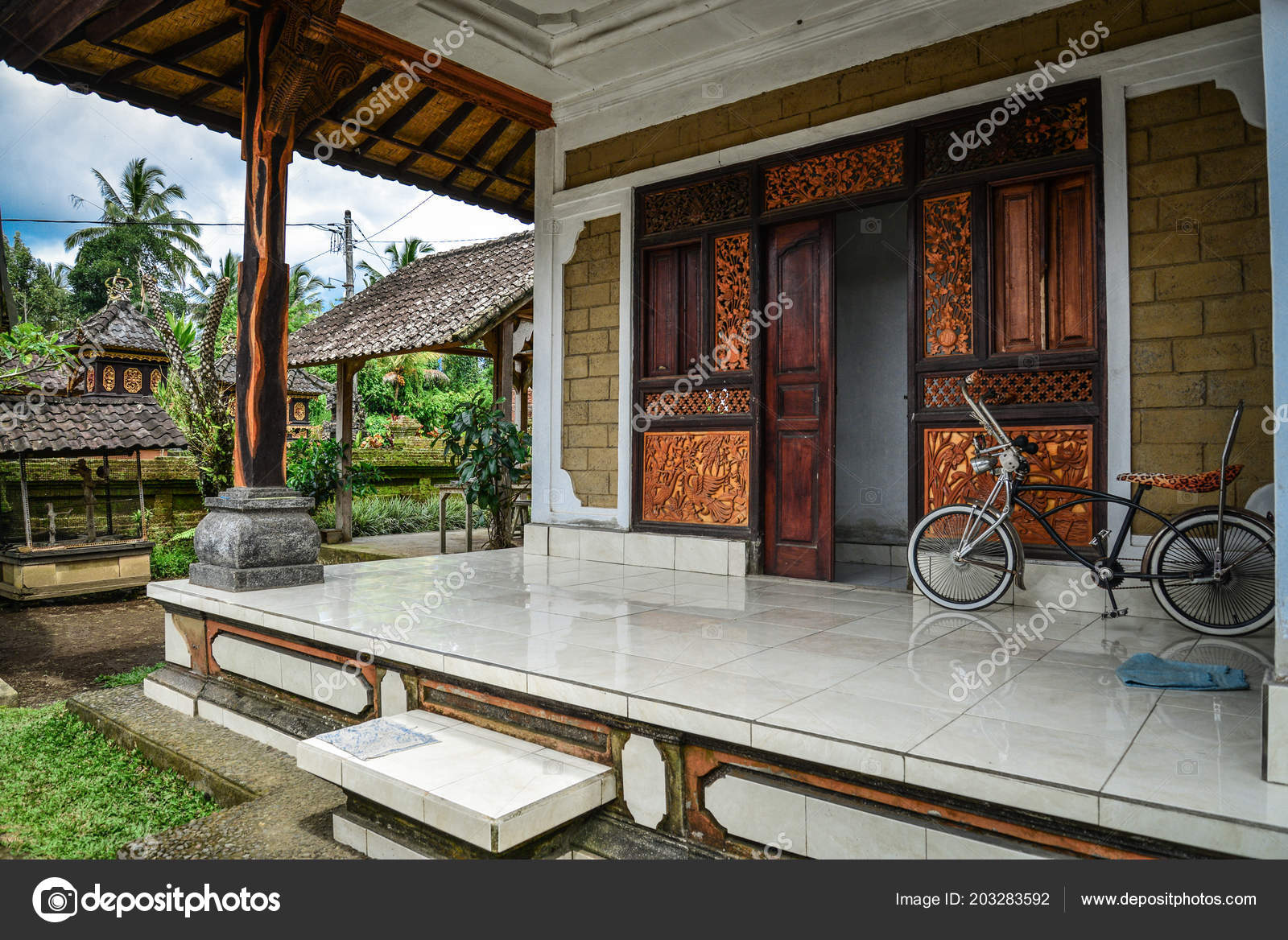 Bali Indonesia January 2018 Traditional Balinese House Porch