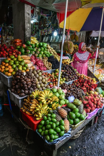 Bali Indonezja Stycznia 2018 Owoców Warzyw Lokalnym Rynku Azjatyckiego Bali — Zdjęcie stockowe