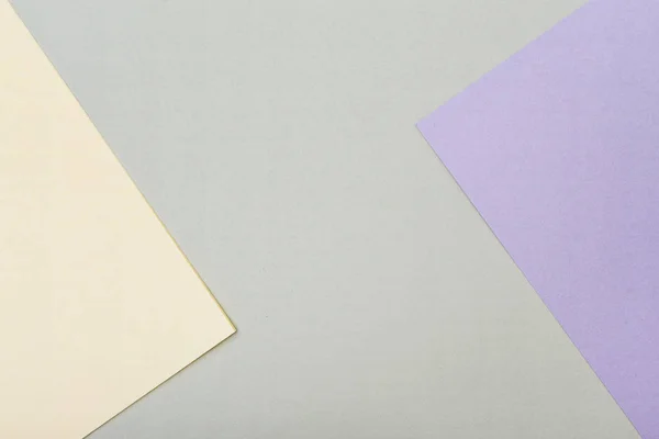 Gul Grön Och Violett Pastell Färg Papper Geometriska Platt Lekmanna — Stockfoto