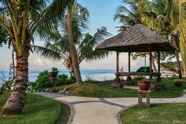 Pavilon Luxury Resort Bali Szigetén Tenger Közelében — Stock Fotó