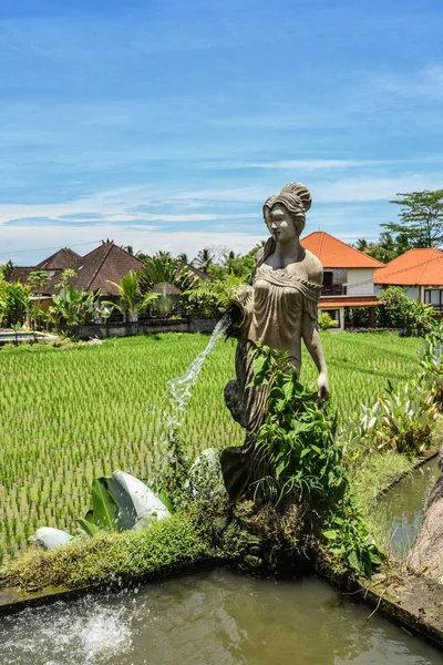 Geleneksel Balinese bir kadın heykeli taş — Stok fotoğraf