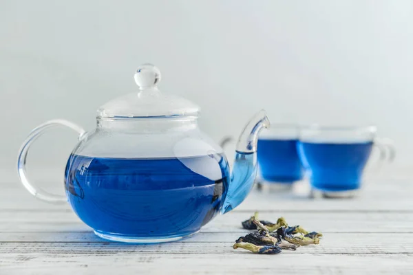 Two glass cup of blue Anchan tea — Stock Photo, Image