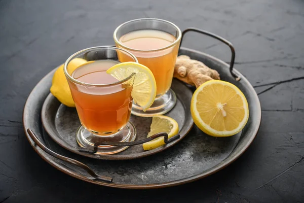 Tè di Kombucha crudo fermentato fatto in casa — Foto Stock