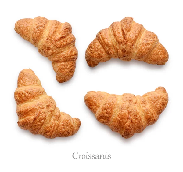 Croissanty izolowane na białym — Zdjęcie stockowe