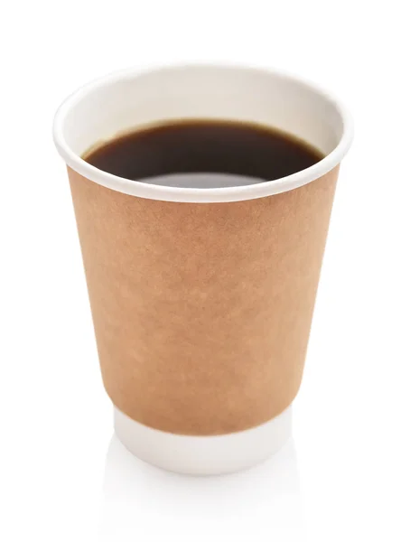 Disposable takeaway cups with coffee — Stock Photo, Image