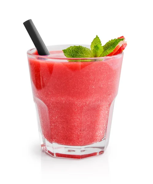 Glass of strawberry smoothie — Stock Photo, Image