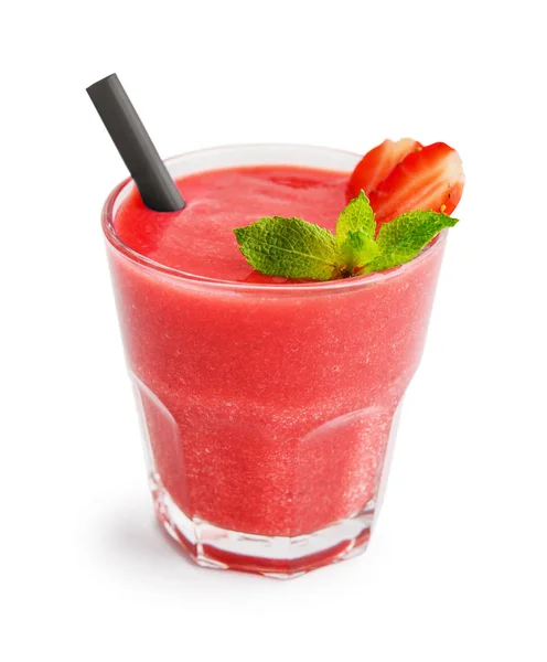 Verre de smoothie aux fraises — Photo