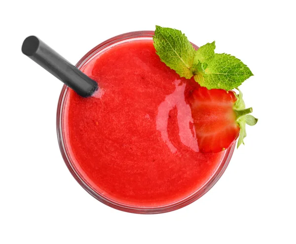 Glass of strawberry smoothie — Stock Photo, Image