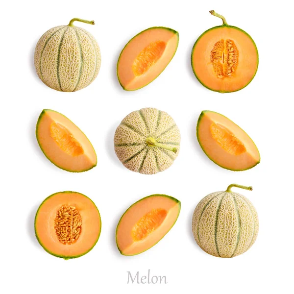 Reihe von reifen Melonen — Stockfoto