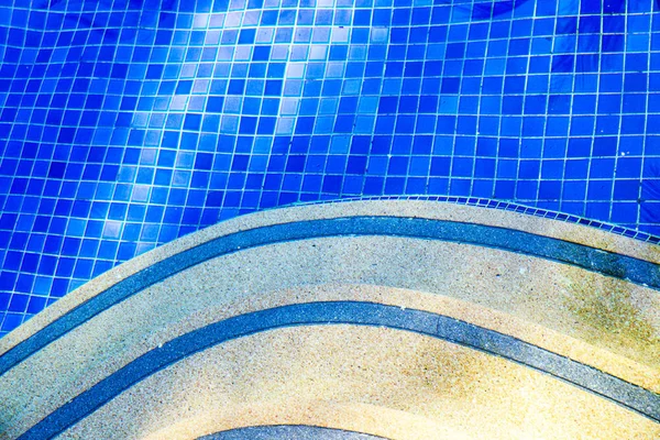 Top View Blue Water Stairs Swimming Pool — Stock Photo, Image