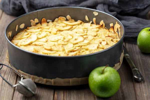 Sobremesa Torta Maçã Orgânica Caseira Pronta Para Comer — Fotografia de Stock