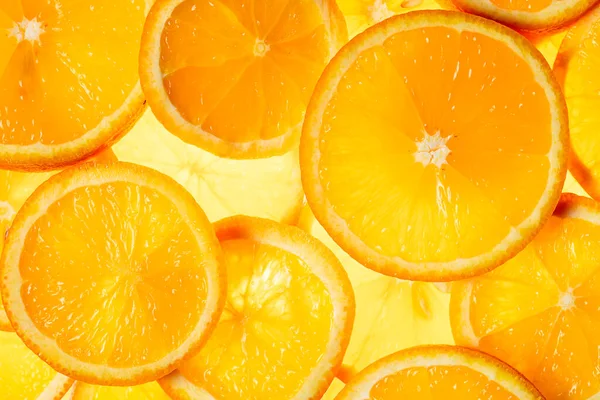Orange Slices Background Top View Citrus Fruit Healthy Food Concept — Stock Photo, Image