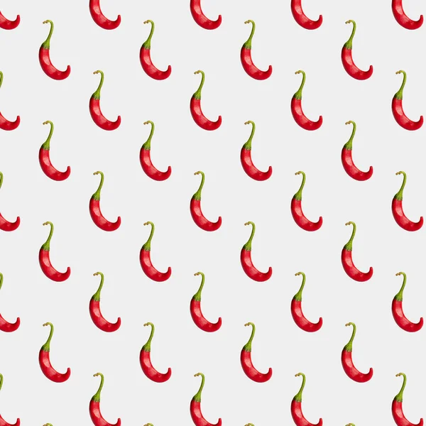 Red Hot Chilli Pepř Izolované Světlém Pozadí Bezproblémové Pozadí — Stock fotografie