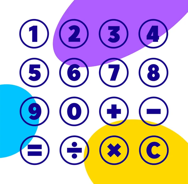 Números e símbolos matemáticos. Ícones vetoriais — Vetor de Stock