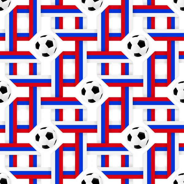 Football banner. Russian colors seamless pattern — Stock Vector