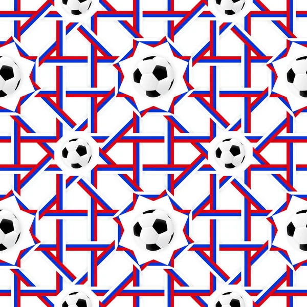 Banner de fútbol. Ruso colores patrón sin costura — Archivo Imágenes Vectoriales