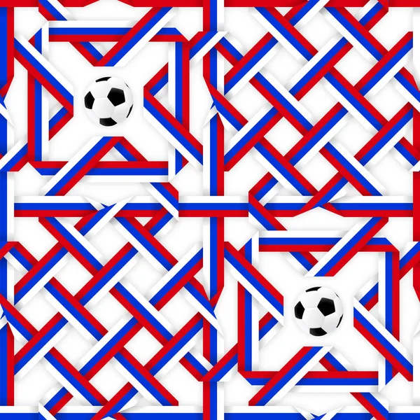 Une bannière de football. Couleurs russes motif sans couture — Image vectorielle