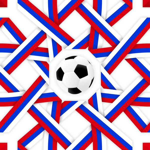 サッカーのバナーです。ロシアのシームレスなパターンを色します。 — ストックベクタ
