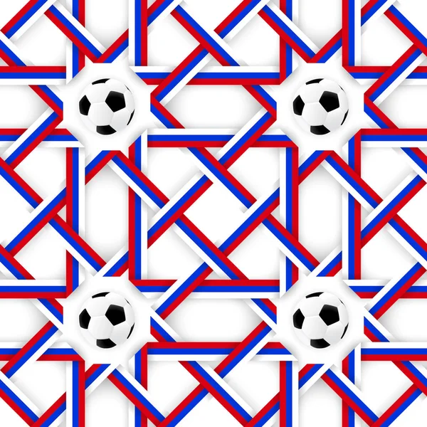 Une bannière de football. Couleurs russes motif sans couture — Image vectorielle