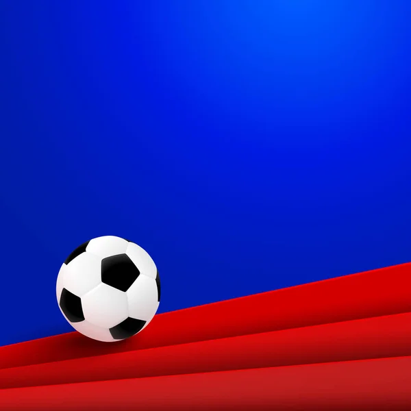 Design de cartaz de futebol 2018 com bola de futebol — Vetor de Stock