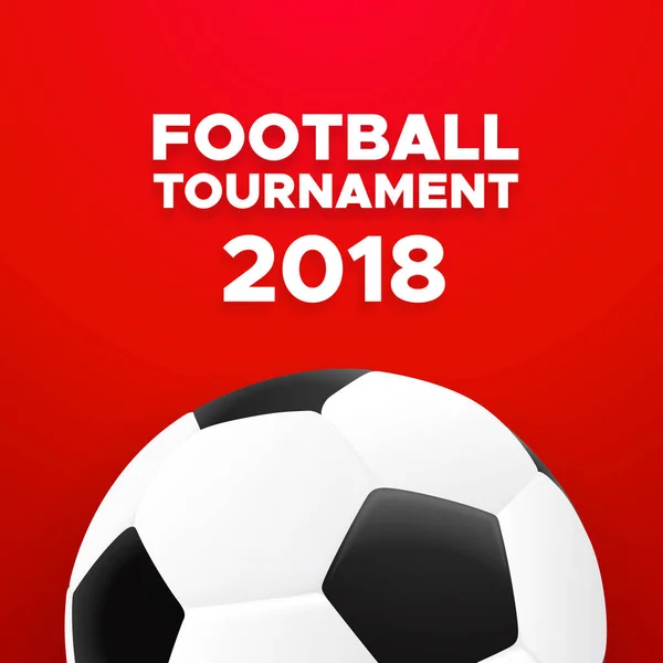 Calcio 2018 poster design con pallone da calcio — Vettoriale Stock