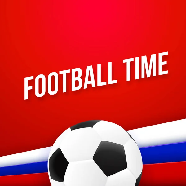 Football 2018 poster design with soccer ball — Stock Vector