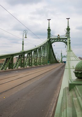 Macaristan'ın başkenti Budapeşte şehrinde Özgürlük Köprüsü üstünde belgili tanımlık yol