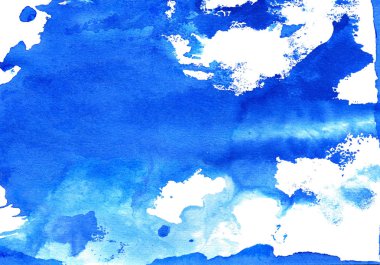 Beyaz izole mavi suluboya sıçraması