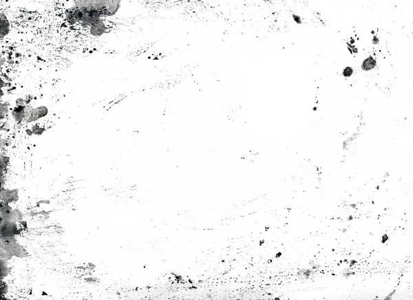 Czarne plamy akwarela na białym tle — Zdjęcie stockowe