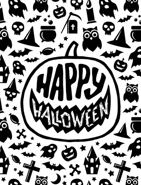 Buon Halloween. Design spaventoso banner vettoriale — Vettoriale Stock