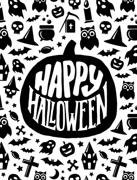 Vrolijke Halloween. Eng ontwerp van de banner van de vector — Stockvector