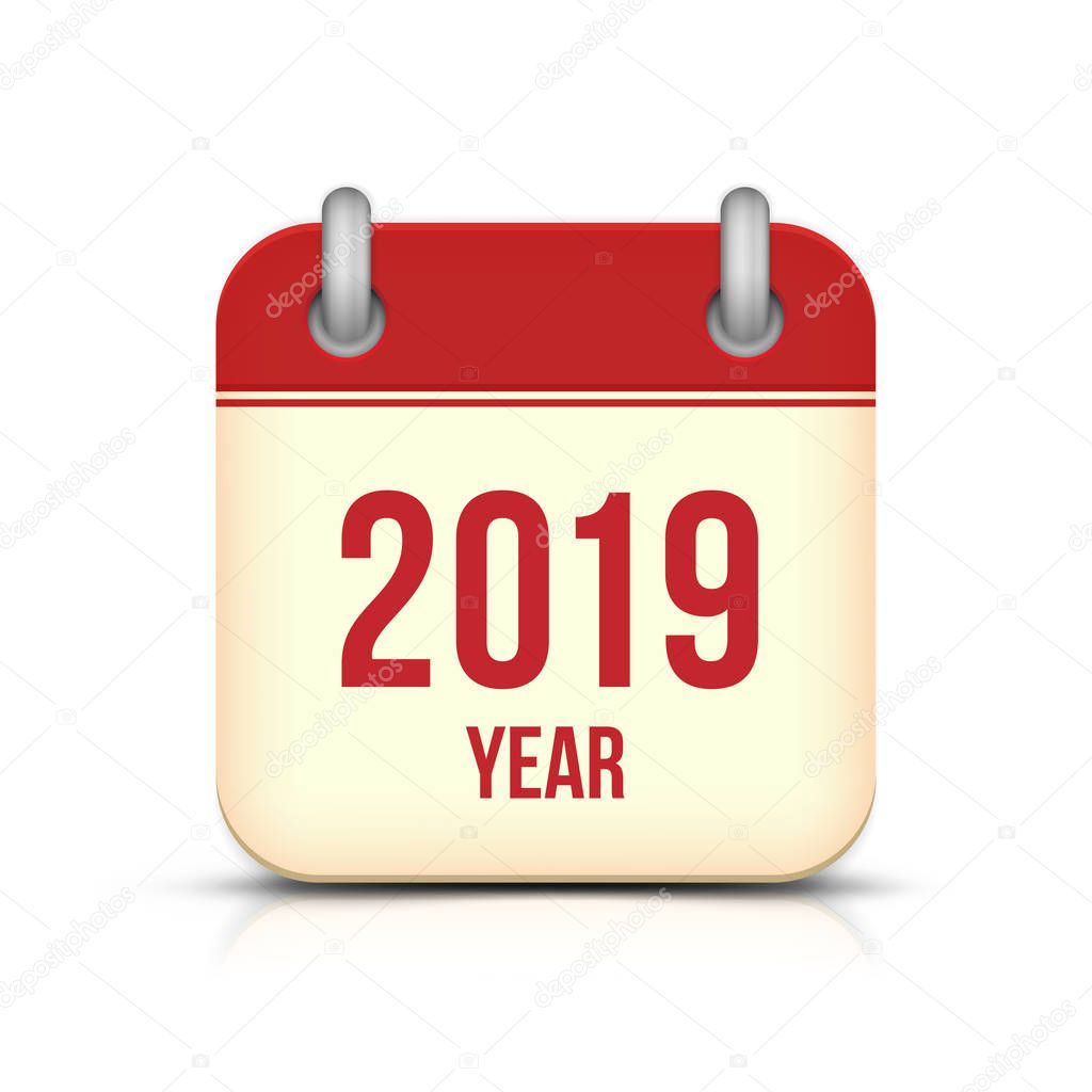 New Year 2019 Calendar Vector Icon