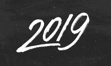 Mutlu yeni yıl 2019 vektör tebrik kartı