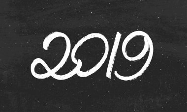 Mutlu yeni yıl 2019 vektör tebrik kartı